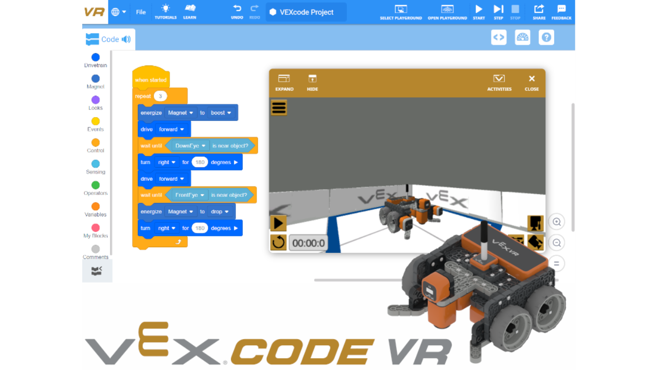 Học Khoa học máy tính (CS) với Robot Ảo (VEX VR)
